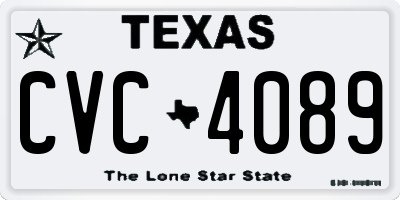 TX license plate CVC4089