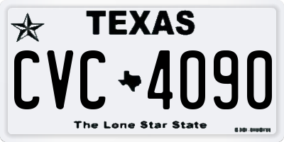 TX license plate CVC4090