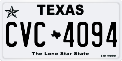 TX license plate CVC4094