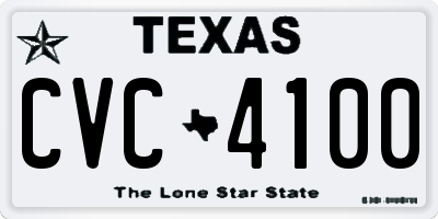 TX license plate CVC4100