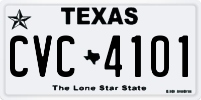 TX license plate CVC4101