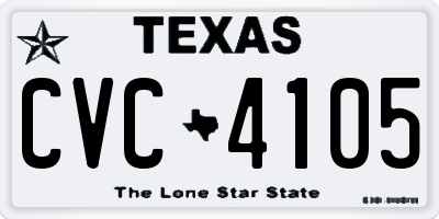 TX license plate CVC4105