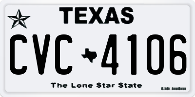 TX license plate CVC4106