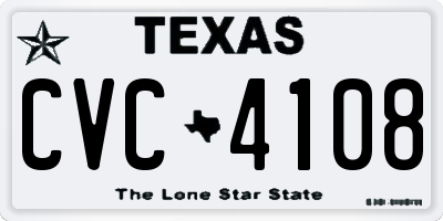 TX license plate CVC4108
