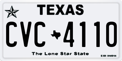 TX license plate CVC4110