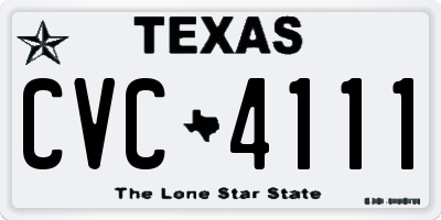 TX license plate CVC4111