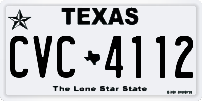 TX license plate CVC4112