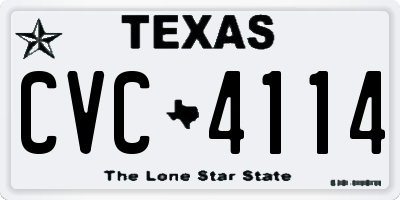 TX license plate CVC4114