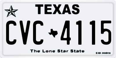 TX license plate CVC4115