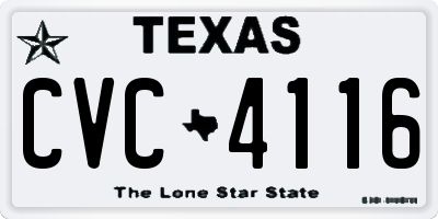 TX license plate CVC4116