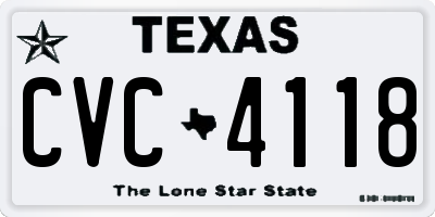 TX license plate CVC4118