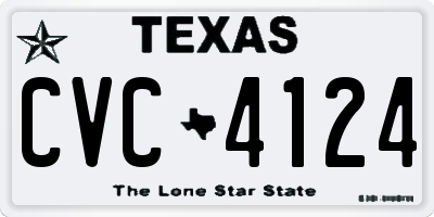 TX license plate CVC4124