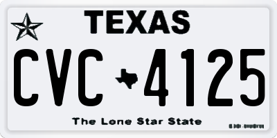 TX license plate CVC4125