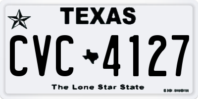 TX license plate CVC4127