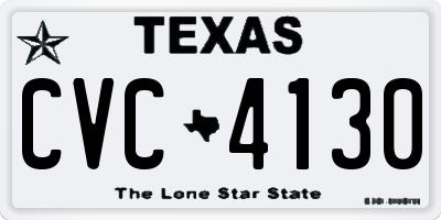 TX license plate CVC4130