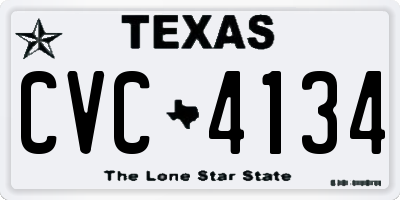 TX license plate CVC4134