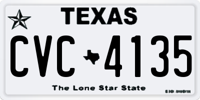 TX license plate CVC4135
