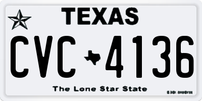 TX license plate CVC4136