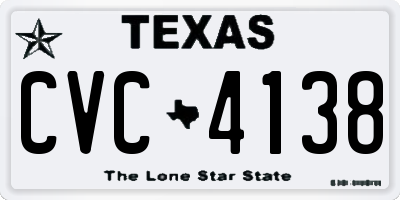 TX license plate CVC4138