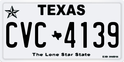 TX license plate CVC4139