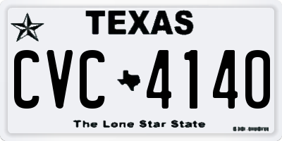 TX license plate CVC4140