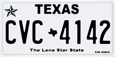 TX license plate CVC4142