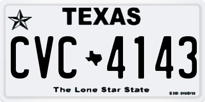 TX license plate CVC4143
