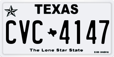TX license plate CVC4147