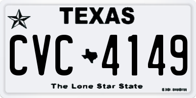 TX license plate CVC4149