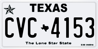 TX license plate CVC4153
