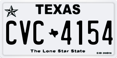 TX license plate CVC4154