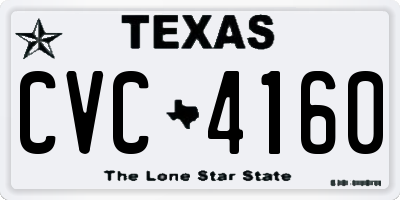 TX license plate CVC4160