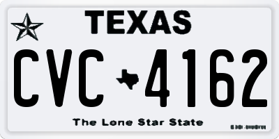 TX license plate CVC4162