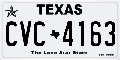 TX license plate CVC4163