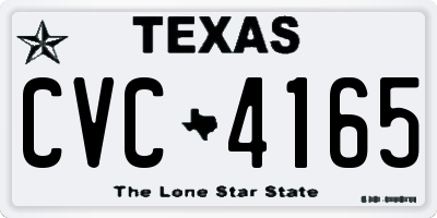TX license plate CVC4165