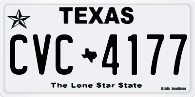 TX license plate CVC4177