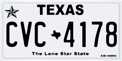 TX license plate CVC4178