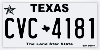 TX license plate CVC4181