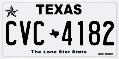 TX license plate CVC4182