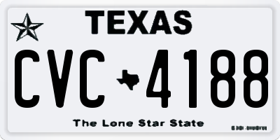 TX license plate CVC4188