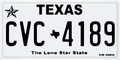 TX license plate CVC4189