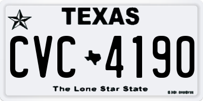 TX license plate CVC4190