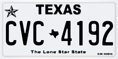 TX license plate CVC4192