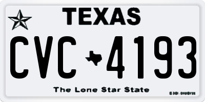 TX license plate CVC4193