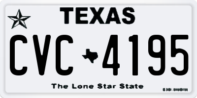TX license plate CVC4195