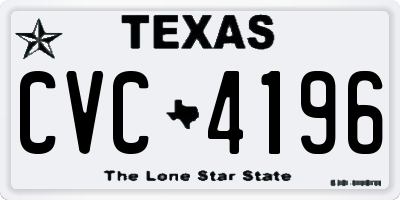 TX license plate CVC4196