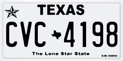 TX license plate CVC4198