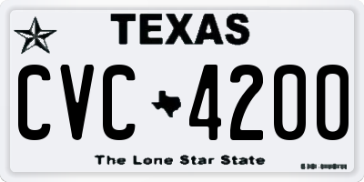 TX license plate CVC4200