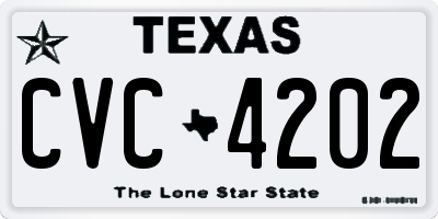 TX license plate CVC4202