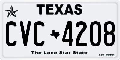 TX license plate CVC4208